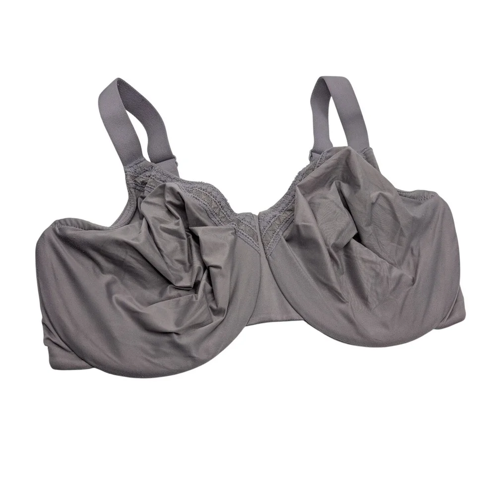 Wacoal Basic Beauty Underwire Bra Purple Lace Trim 855213 - 34H
